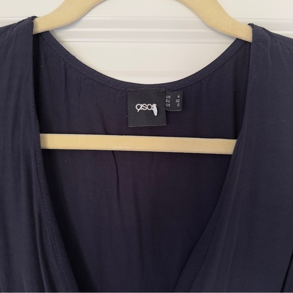 ASOS Navy Midi Dress with Cap Sleeves Women's Dress Size 0 - Picture 4 of 6